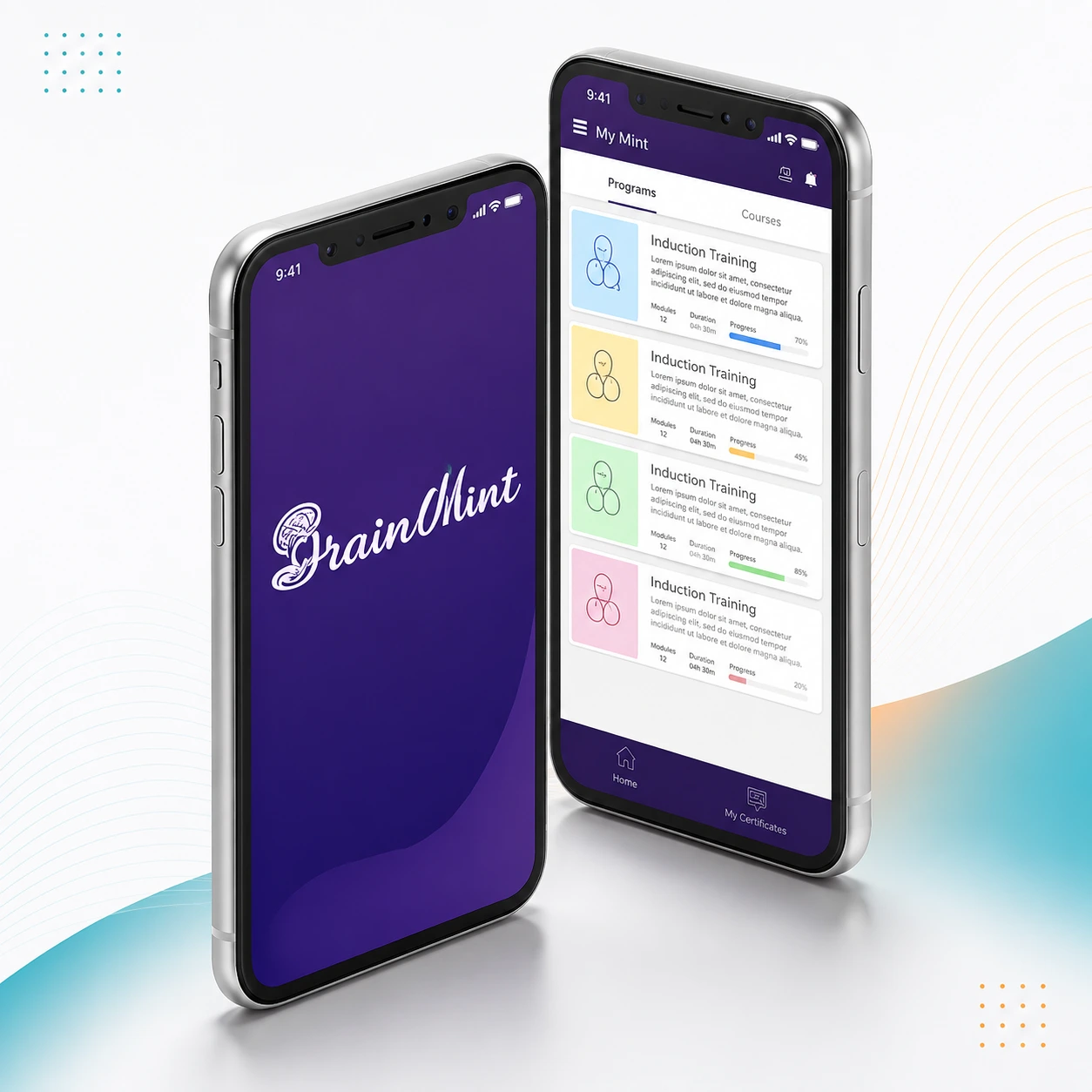 Brainmint app — programmes view